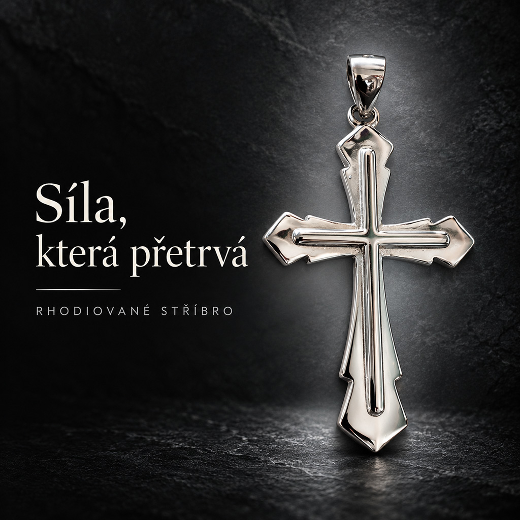 Stříbrný přívěsek křížek Eloria (6)